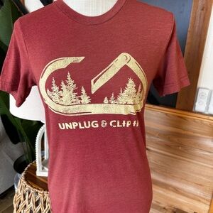 Red Graphic T-Shirt with Nature Design